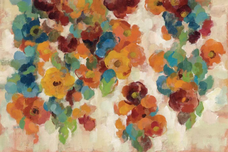 Spice And Turquoise Florals by Silvia Vassileva wall art