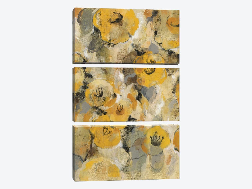 Yellow Floral II by Silvia Vassileva 3-piece Canvas Print