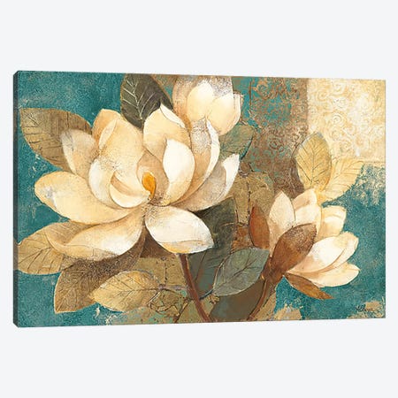 Turquoise Magnolias Canvas Print #WAC42} by Albena Hristova Art Print