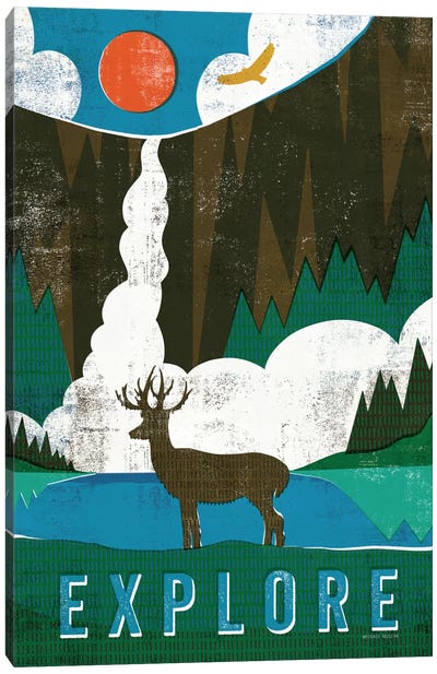 Big Sky II Canvas Art Print - Deer Art