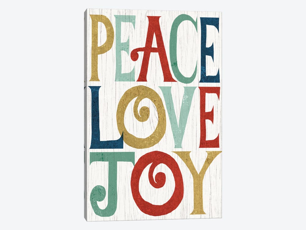 Peace, Love, Joy by Michael Mullan 1-piece Canvas Wall Art