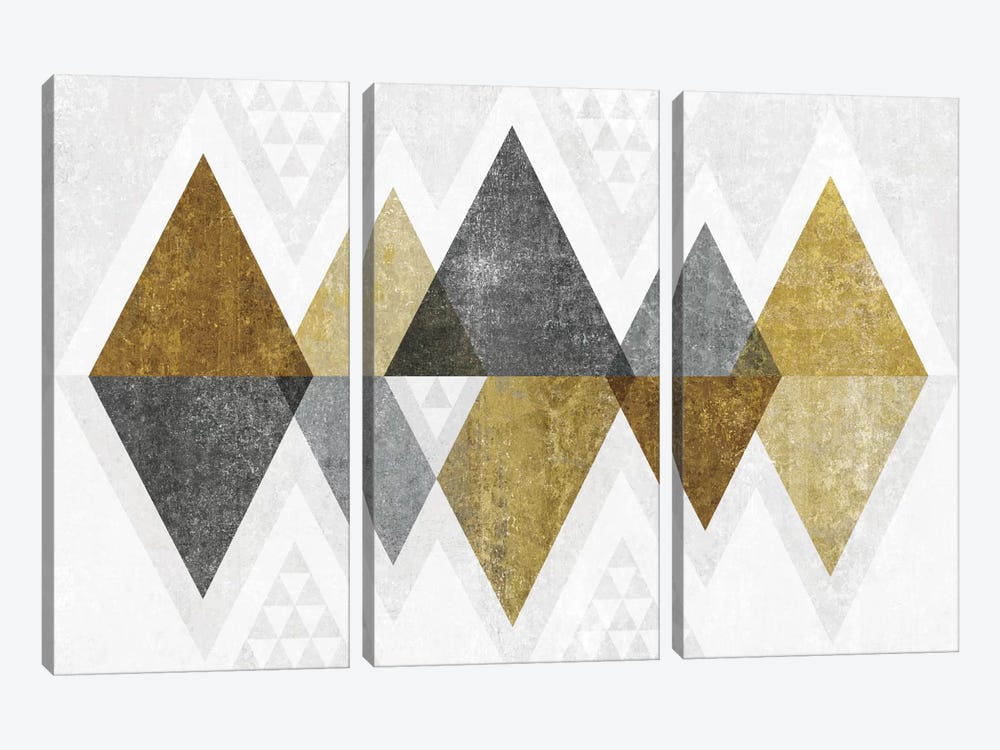 Mod Triangles II.B by Michael Mullan 3-piece Canvas Art