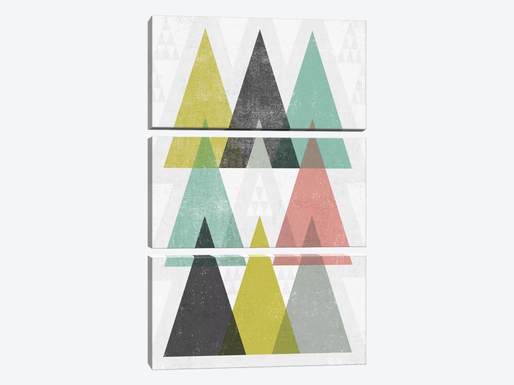 Mod Triangles IV by Michael Mullan 3-piece Art Print
