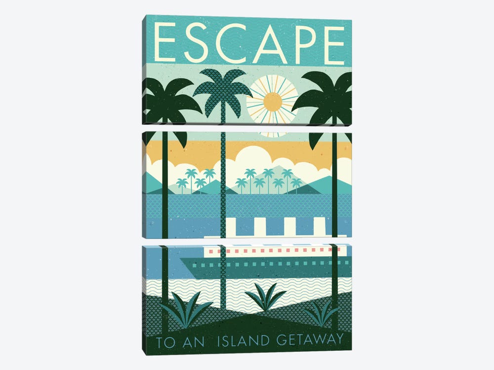 Vintage Travel Poster: ESCAPE by Michael Mullan 3-piece Art Print