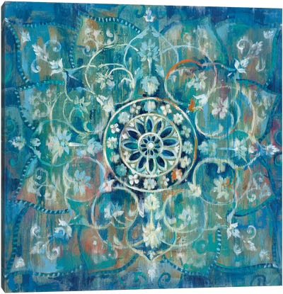 Mandala In Blue III Canvas Art Print - Decorative Elements