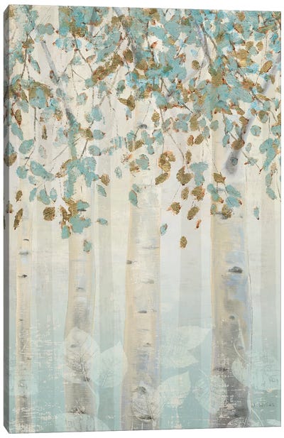 Dream Forest I Canvas Art Print - Gold & Teal Art