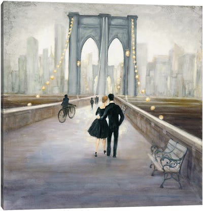 Bridge To New York Canvas Art Print - Urban Art