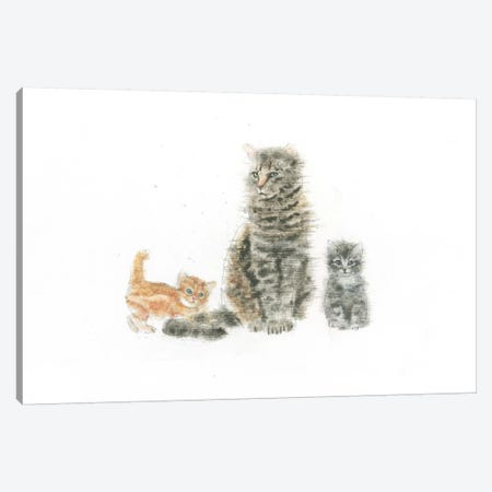Cat And Kittens Canvas Print #WAC4464} by Emily Adams Canvas Art