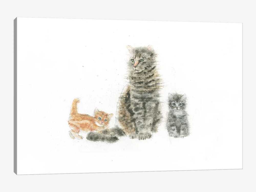 Cat And Kittens by Emily Adams 1-piece Art Print