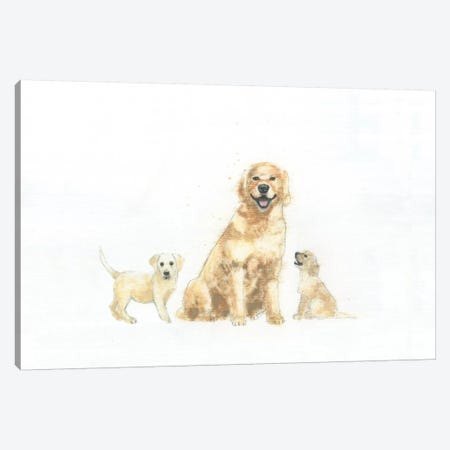 Dog And Puppies Canvas Print #WAC4467} by Emily Adams Canvas Artwork
