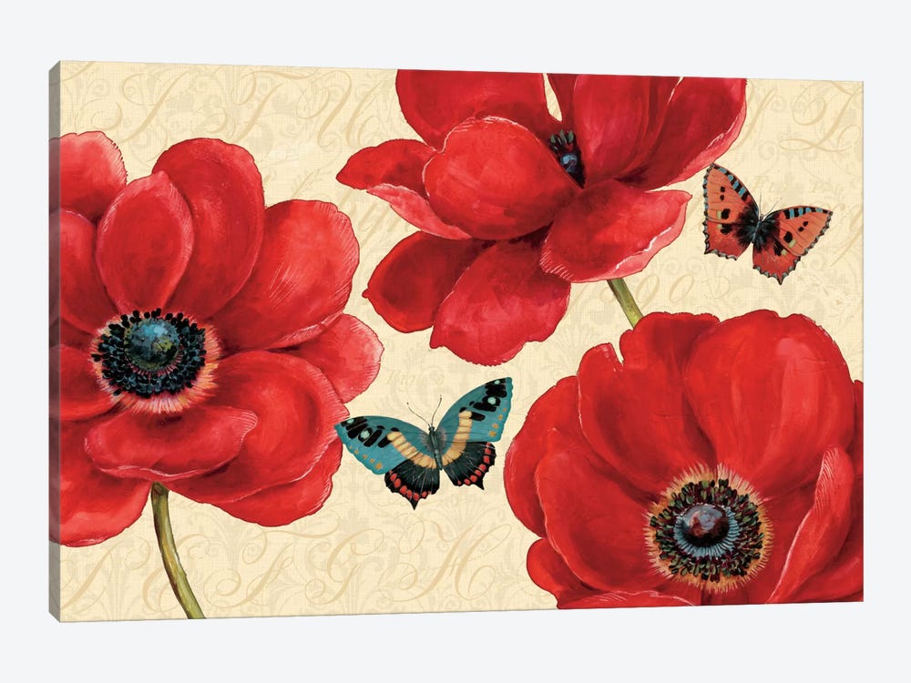 Petals and Wings on Beige I  1-piece Canvas Print