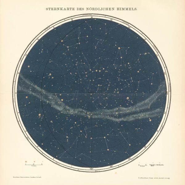 Kids Map Art: Celestial Sphere North by Wild Apple Portfolio