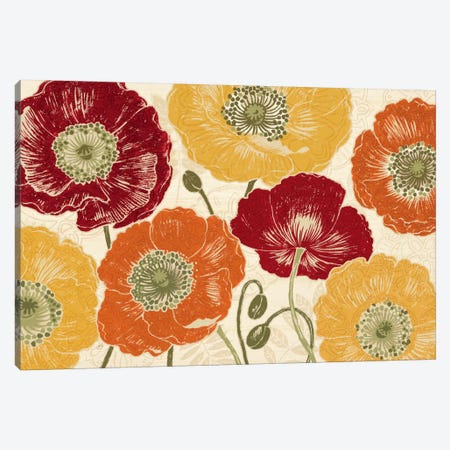 A Poppy's Touch I Spice Canvas Print #WAC449} by Daphne Brissonnet Canvas Wall Art