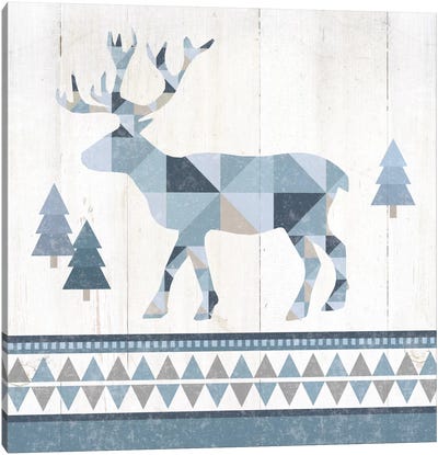 Nordic Geo Lodge Deer IV Canvas Art Print - Ski Chalet
