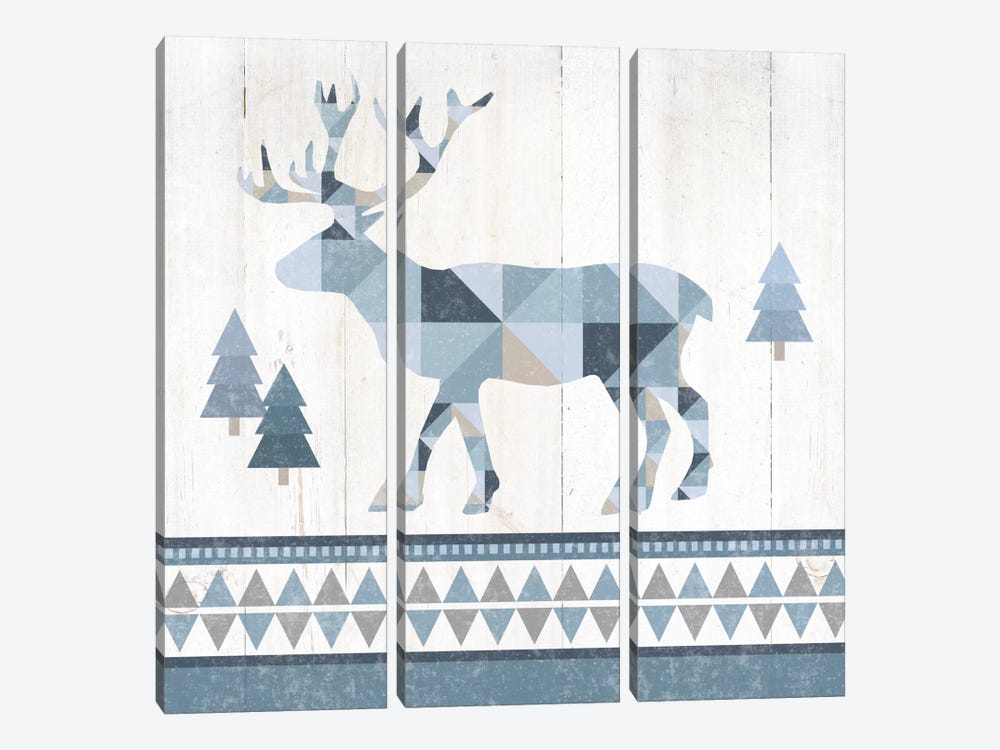 Nordic Geo Lodge Deer IV by Wild Apple Portfolio 3-piece Canvas Art