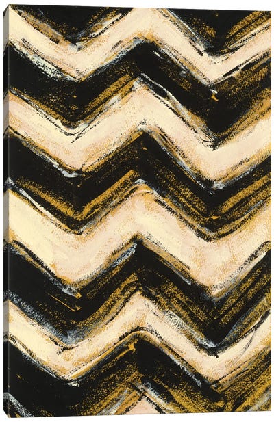 Black And Gold Geometric IV Canvas Art Print - Chevron Patterns