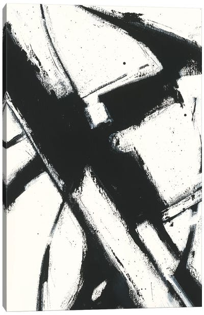 Expression Abstract I.A Canvas Art Print - Black & White Minimalist Décor