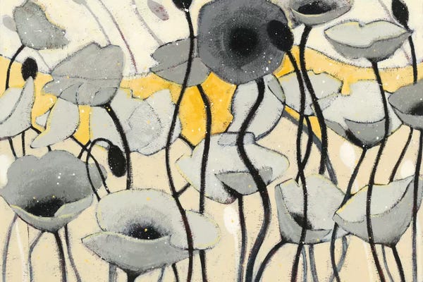 Poppies: Snow Day Gray Flower by Shirley Novak