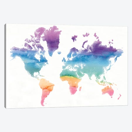 Watercolor World Canvas Print #WAC4624} by Mike Schick Canvas Art