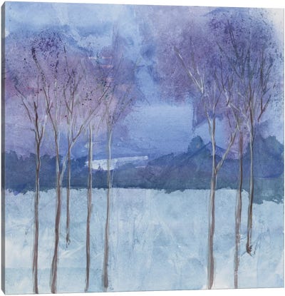 Evening Serenade II Canvas Art Print - Ice Blue & Cherry Red Art