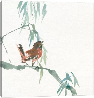 Russet Sparrow Canvas Art Print - Minimalist Nature