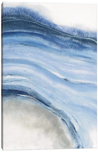 Watercolor Geode IV Canvas Art Print - Blue Abstract Art