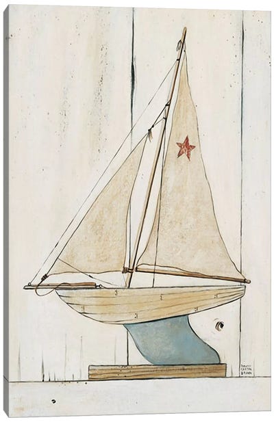Pond Yacht II Canvas Art Print - Sailboats