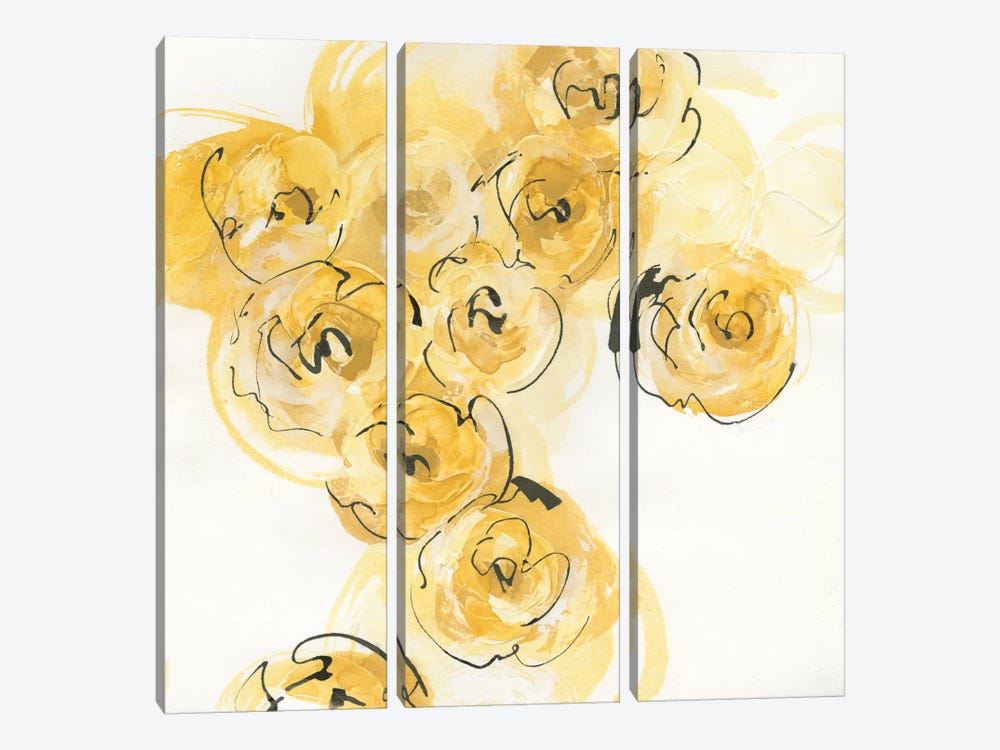 Yellow Roses Anew I by Chris Paschke 3-piece Canvas Artwork