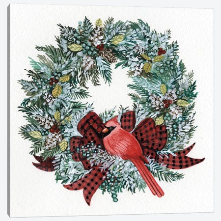 Holiday Wreath I Canvas Print #WAC4683} by Kathleen Parr McKenna Canvas Art Print