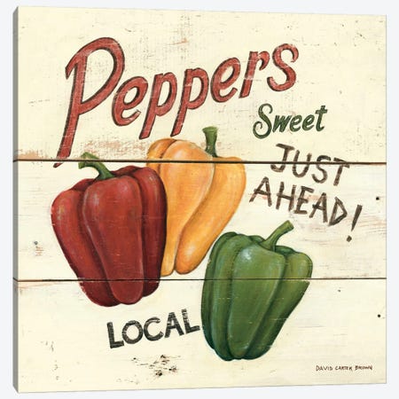 Sweet Peppers Canvas Print #WAC472} by David Carter Brown Art Print