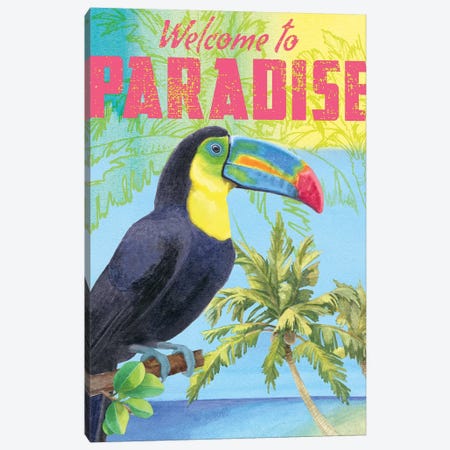 Island Time Parrot Canvas Print #WAC4751} by Beth Grove Canvas Art Print