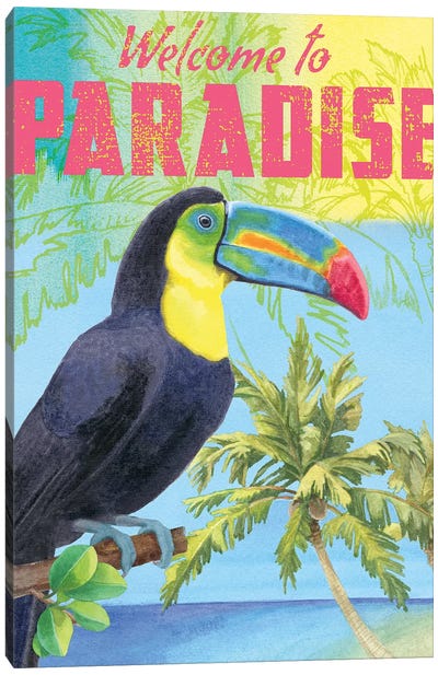 Island Time Parrot Canvas Art Print - Beth Grove