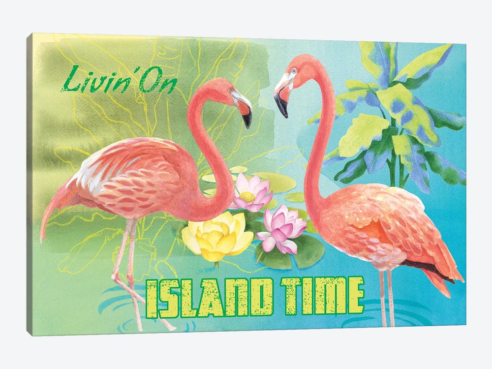 Island Time Flamingo by Beth Grove 1-piece Canvas Artwork