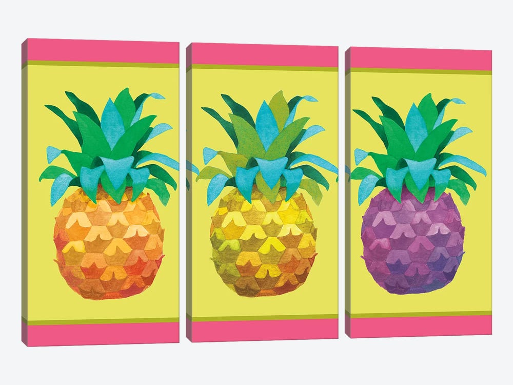 Island Time Pineapples I by Beth Grove 3-piece Canvas Art Print