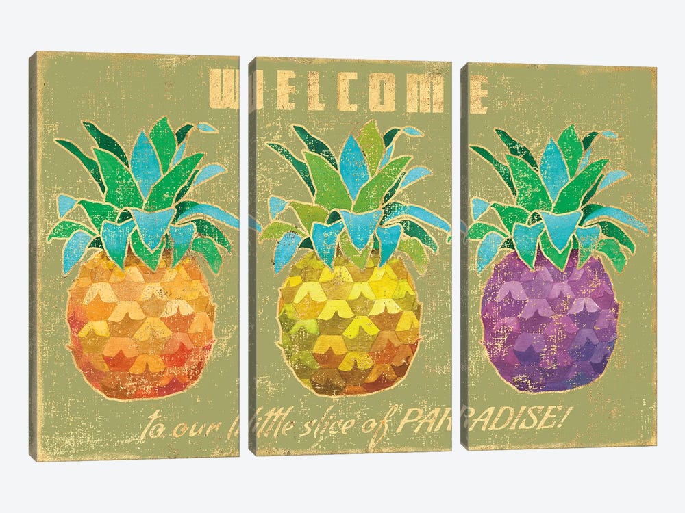 Island Time Pineapples II by Beth Grove 3-piece Canvas Wall Art