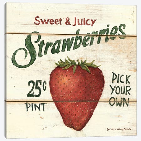 Sweet and Juicy Strawberries Canvas Print #WAC476} by David Carter Brown Canvas Wall Art