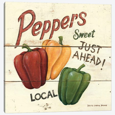 Sweet Peppers Canvas Print #WAC480} by David Carter Brown Canvas Art