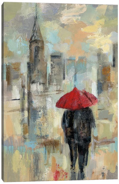 Rain In The City I Canvas Art Print - 3-Piece Decorative Art