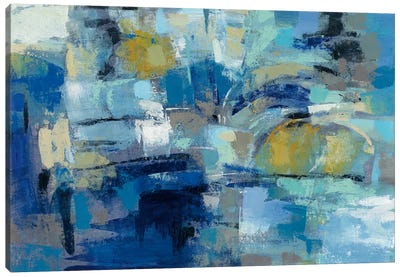 Ultramarine Waves III Canvas Art Print - Blue Abstract Art