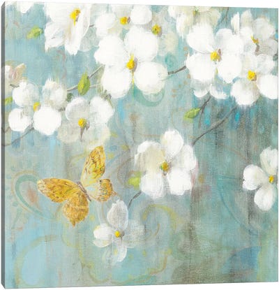 Spring Dream IV Canvas Art Print - Soft Yellow & Blue