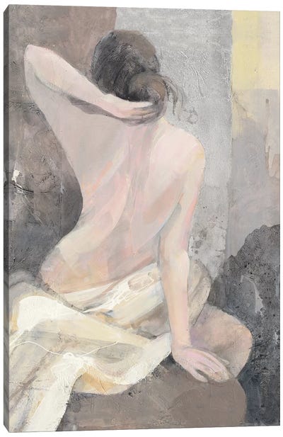 After The Bath I Canvas Art Print - Bathroom Nudes Art