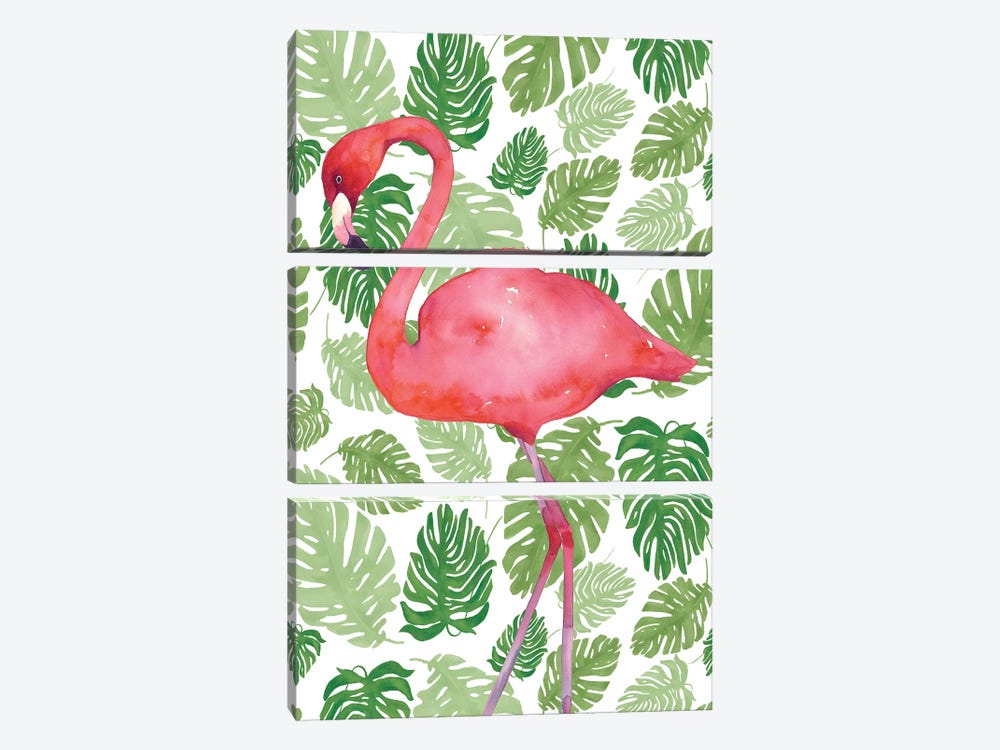 Tropical Flamingo II by Wild Apple Portfolio 3-piece Canvas Print