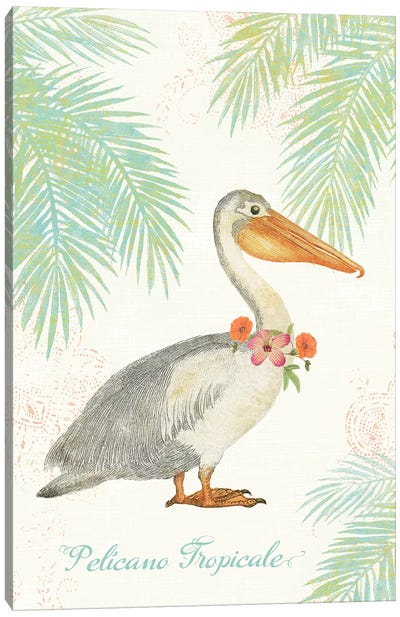 Flamingo Tropicale I Canvas Art Print - Sue Schlabach