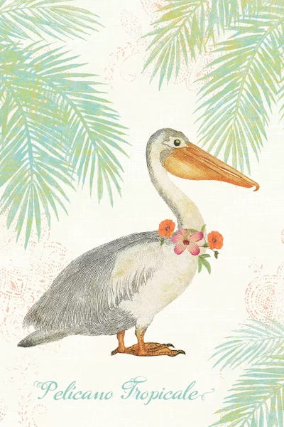 Sue Schlabach: Flamingo Tropicale I by Sue Schlabach
