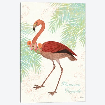 Flamingo Tropicale II Canvas Print #WAC4940} by Sue Schlabach Canvas Artwork