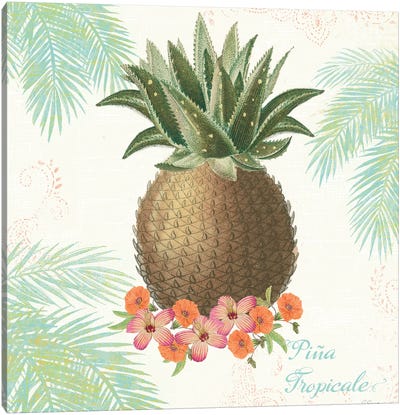 Flamingo Tropicale IV Canvas Art Print - Pineapple Art