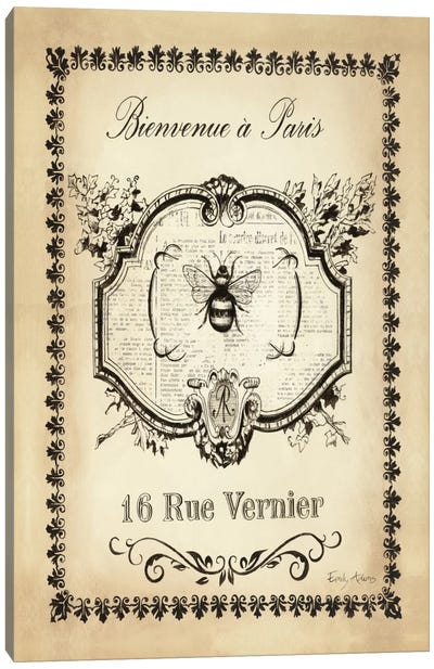 Paris Bees I Canvas Art Print - French Country Décor