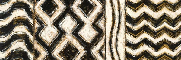 Geometric Patterns: Black And Gold Geometric VII by Shirley Novak