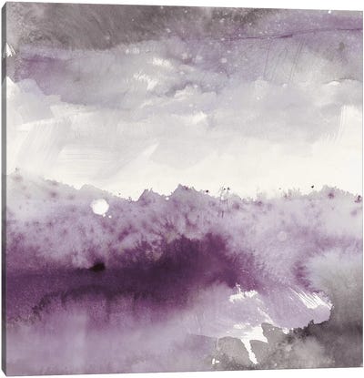 Midnight At The Lake II Canvas Art Print - Purple Abstract Art