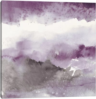 Midnight At The Lake III Canvas Art Print - Purple Abstract Art